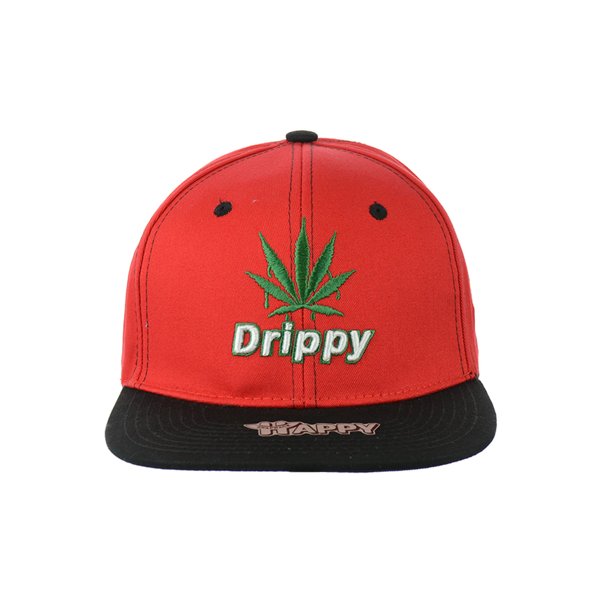 Drippy Leaf Embroidered Snapback Hat 100% Cotton