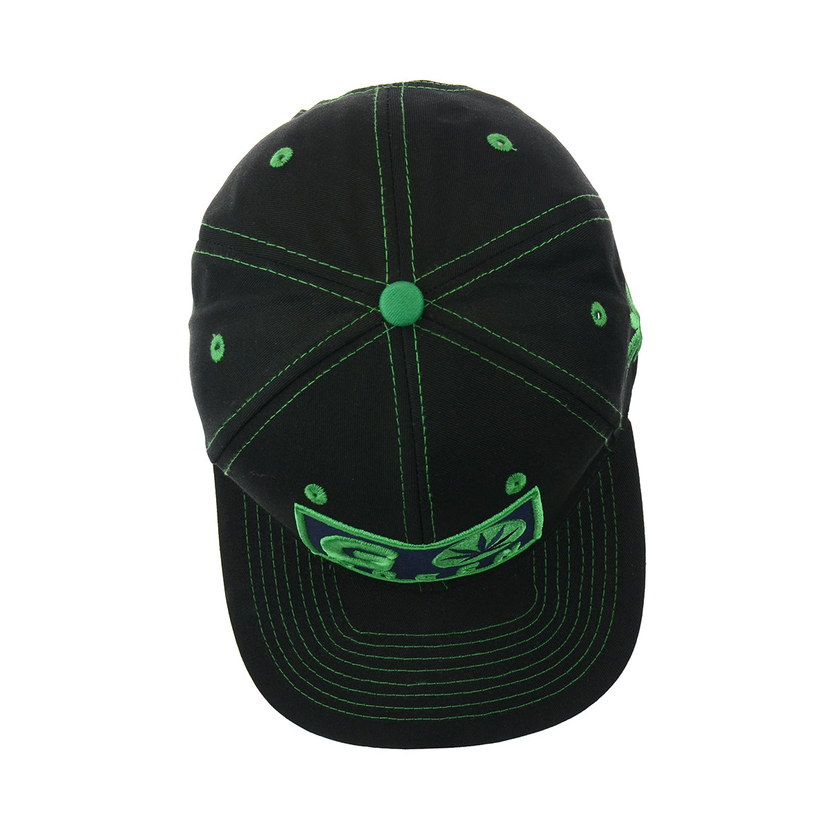 Go Green Leaf Embroidered Snapback Hat 100% Cotton