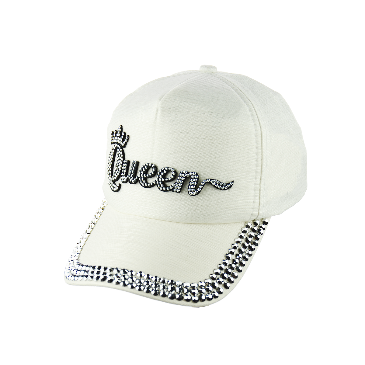 Queen Hat with Glitters Flowers with Buckle Back