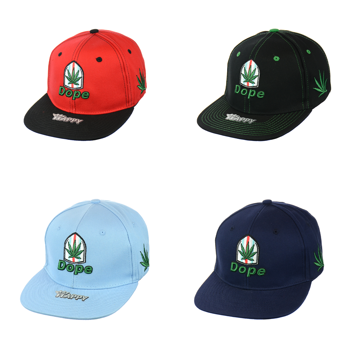 DOPE LEAF Embroidered Snapback Hat 100% Cotton