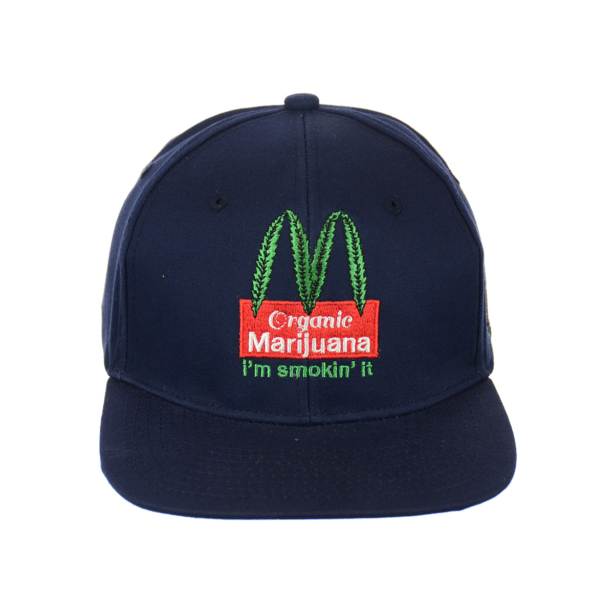 ORGANIC LEAF Embroidered Snapback Hat 100% Cotton