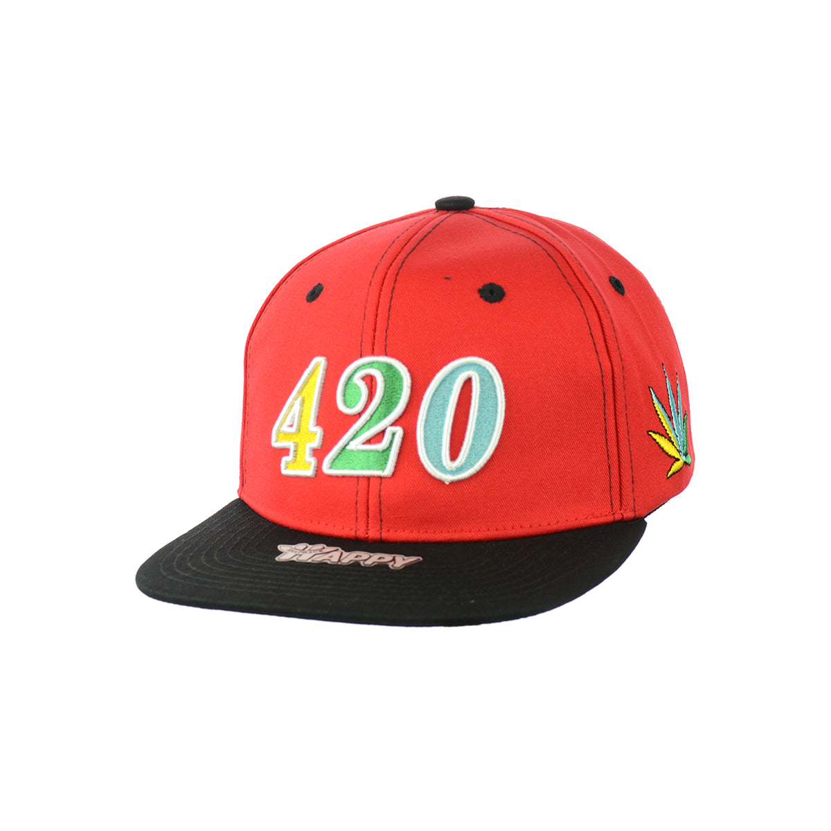 420 Leaf Embroidered Snapback Hat 100% Cotton