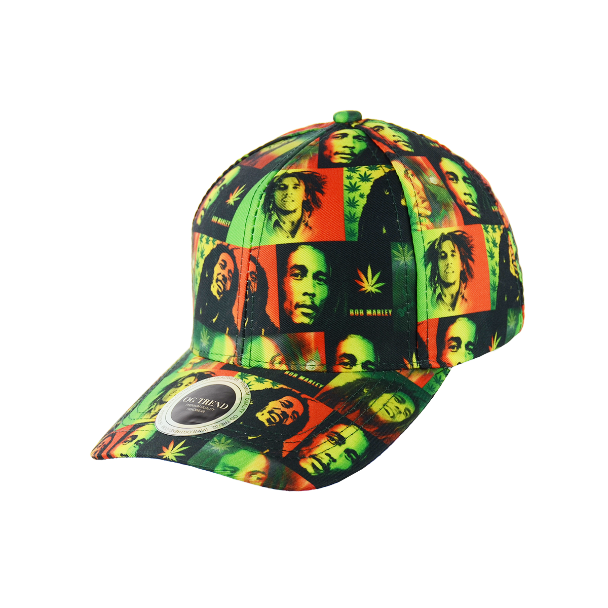 Rasta Color Print Baseball Hat Snapback - 100% Polyester