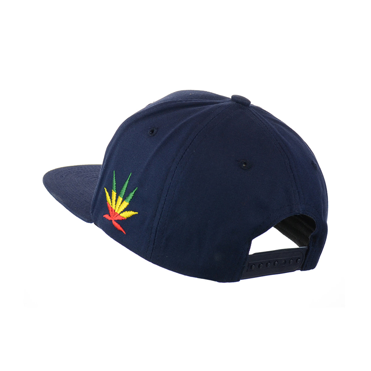 Rasta Leaf Embroidered Snapback Hat 100% Cotton