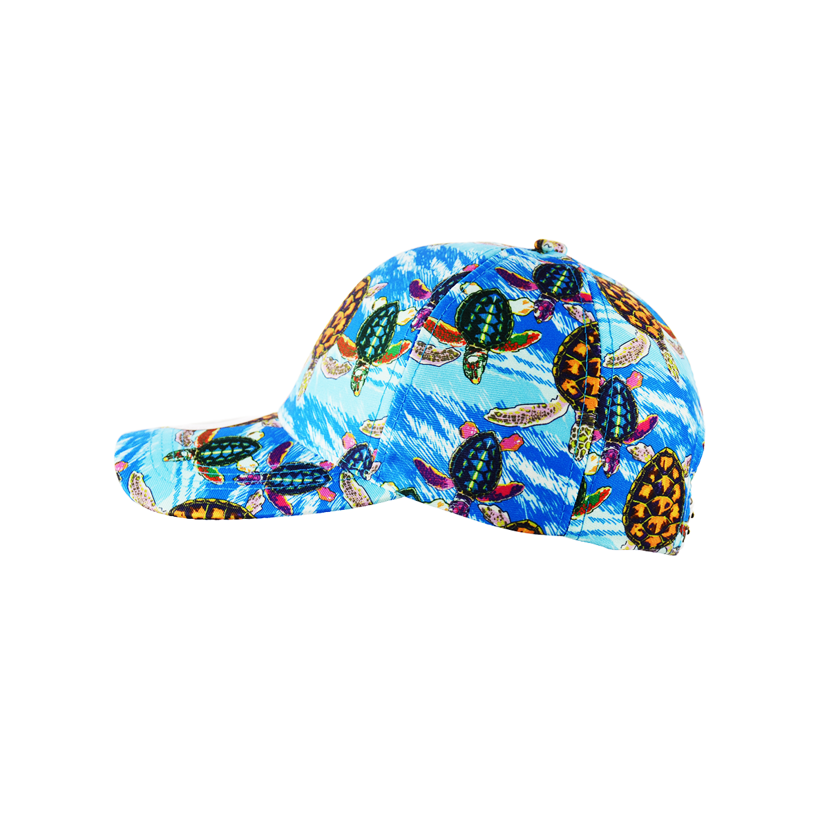 Turtle Ocean Print Baseball Hat Snapback - 100% Pollyester