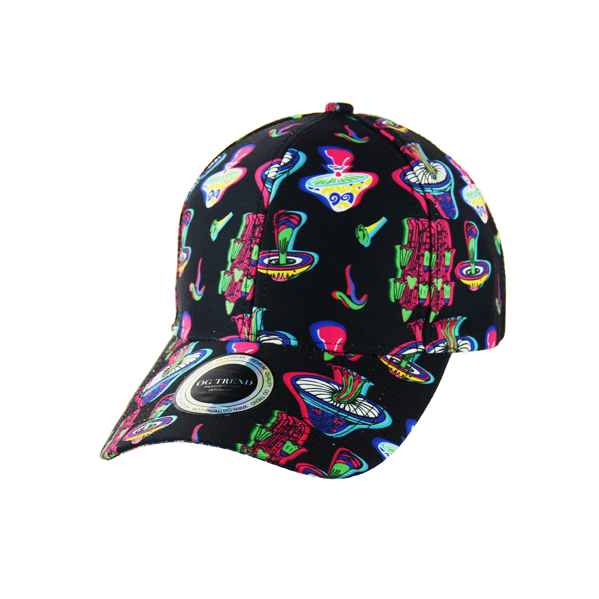 Mushrooms Print Baseball Hat Snapback - 100% Polyester