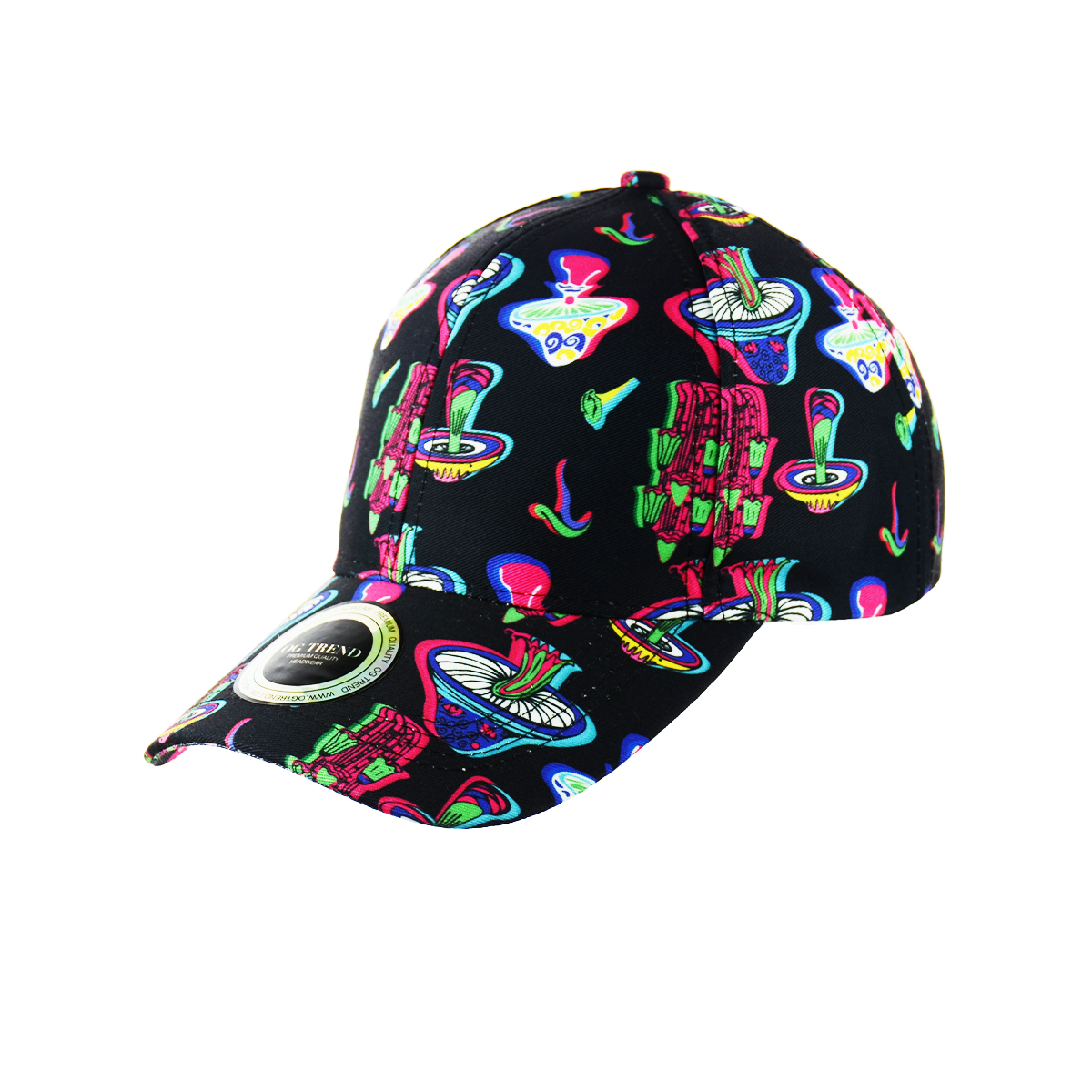 Mushrooms Print Baseball Hat Snapback - 100% Polyester