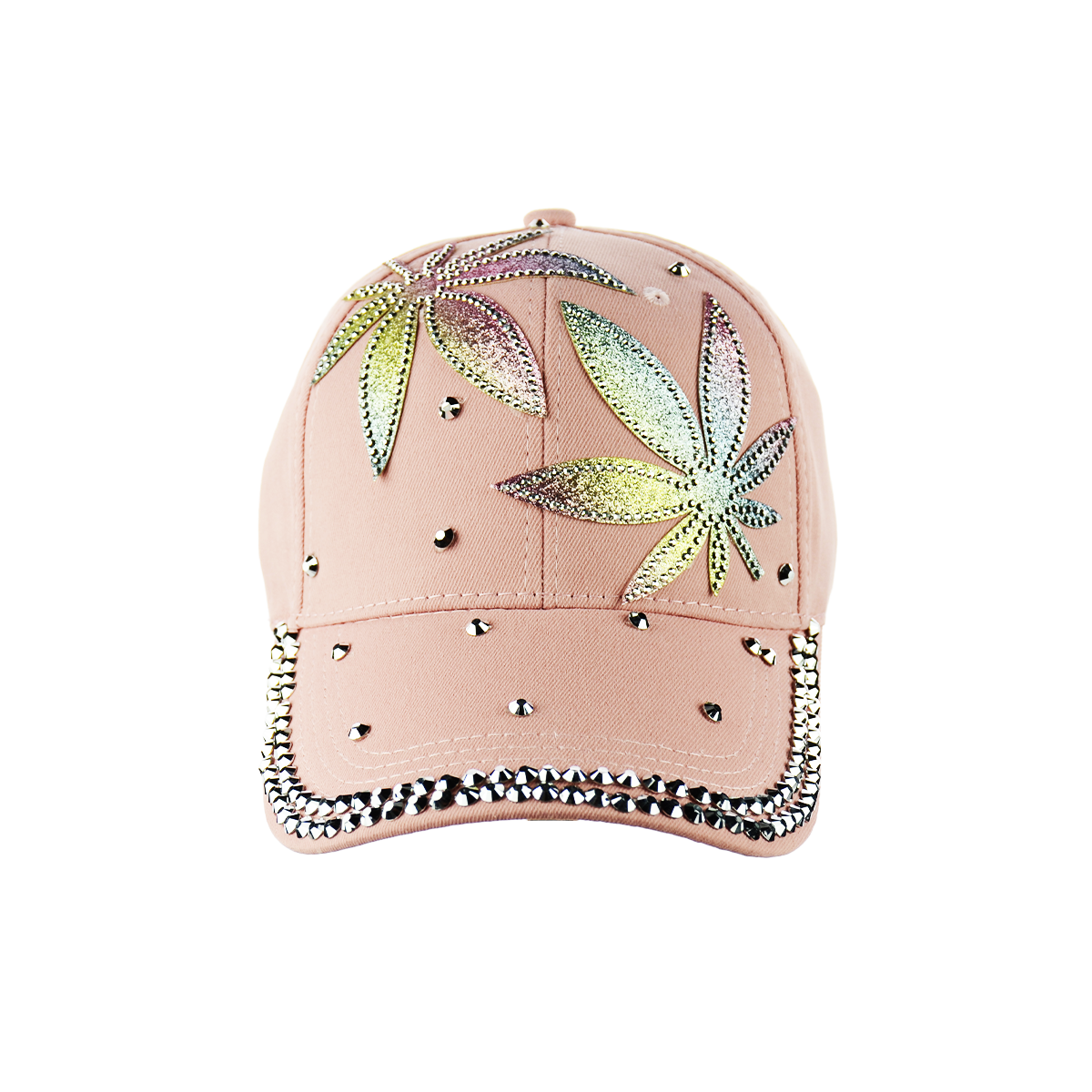 Pink Hats with Glitters Flowers with Buckle Back