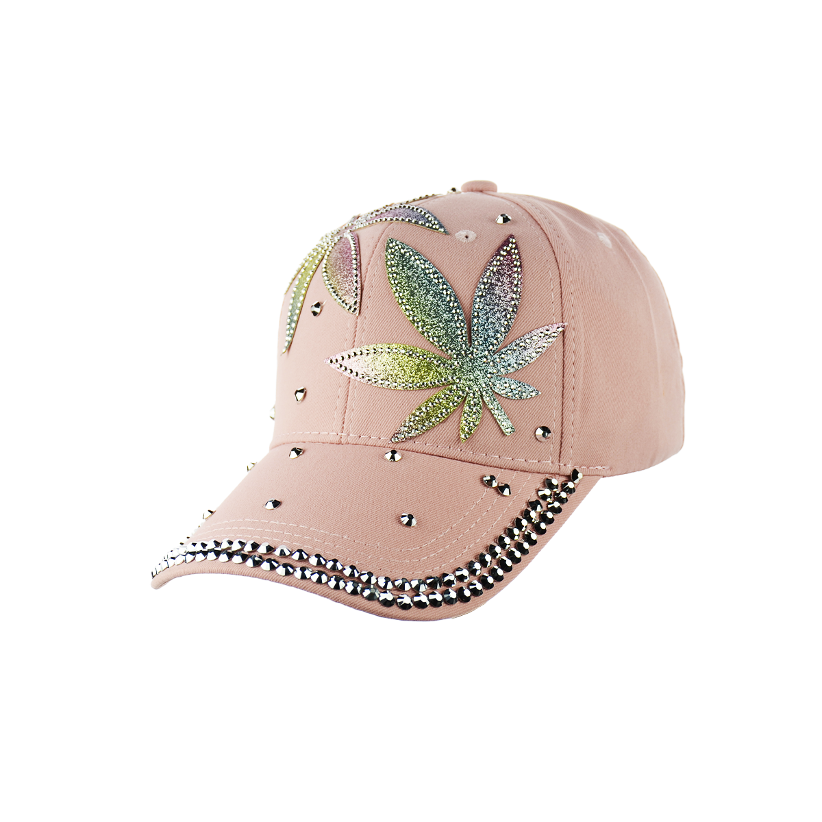Pink Hats with Glitters Flowers with Buckle Back