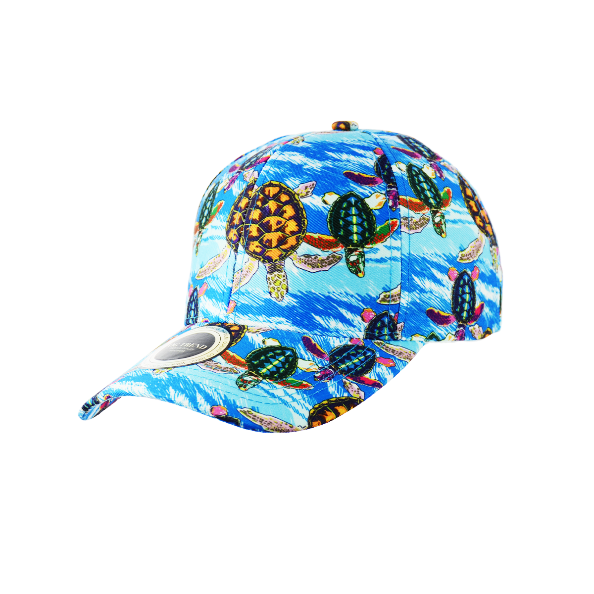 Turtle Ocean Print Baseball Hat Snapback - 100% Pollyester