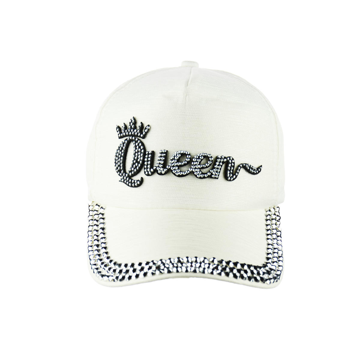 Queen Hat with Glitters Flowers with Buckle Back