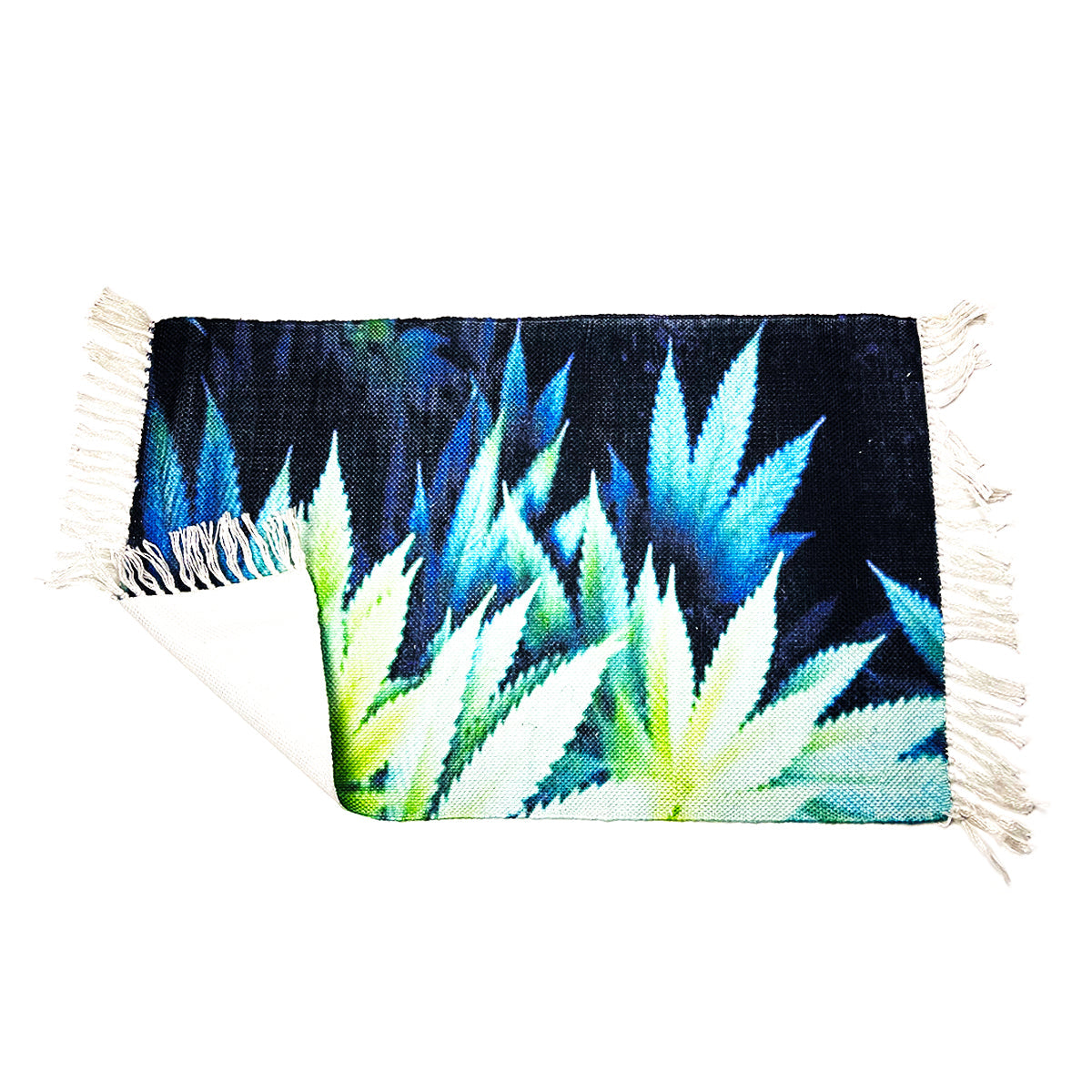 Handloom Printed Natural Weed Leaf Art Design Doormat Size 2ft x 3ft