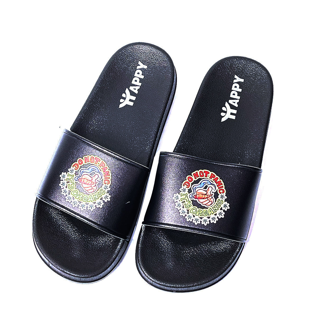 Do Not Panic Print Slide Sandals