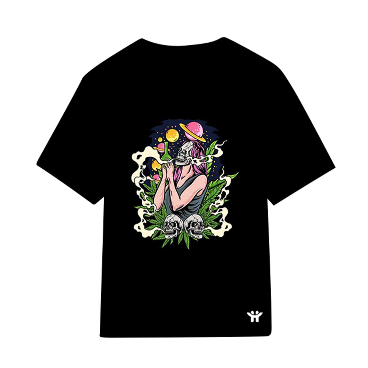 Witch Smoking Leaf Polyester Short Sleeve T-Shirt Pack of 6 Units 1-S, 1-M, 1-L, 1-XL, 1-XXL, 1-XXXL