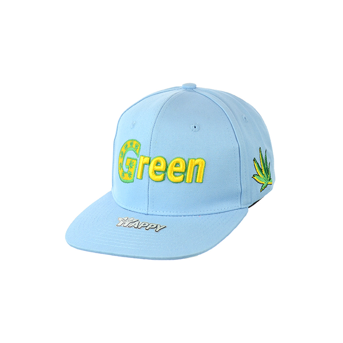 GREEN Embroidered Snapback Hat 100% Cotton