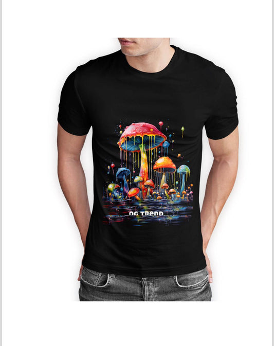 DRIPPY MUSHROOM Half Sleeve T-shirt Printed