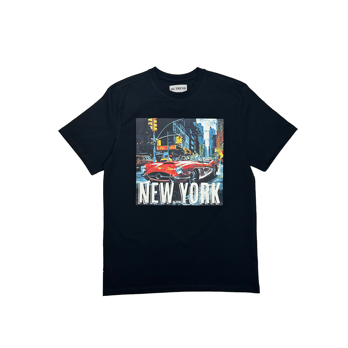 NEW YORK Half Sleeve Black T-shirt Printed