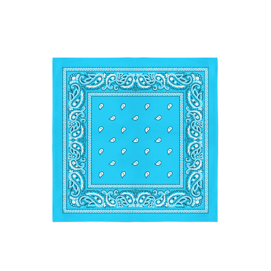 Bandana Turquoise Color 100% Cotton (22" x 22")- Pack of 12