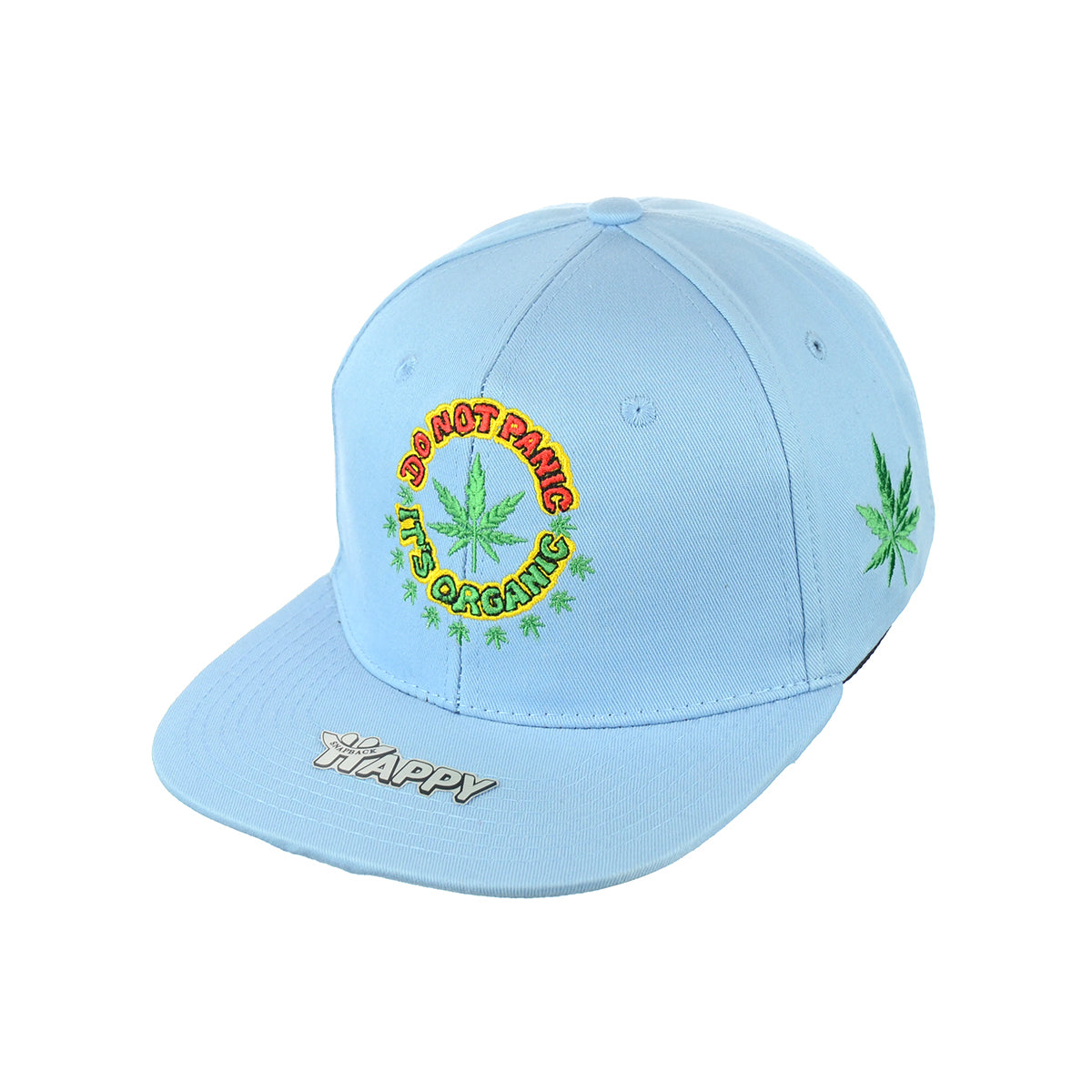 DO NOT PANIC Leaf Embroidered Snapback Hat 100% Cotton