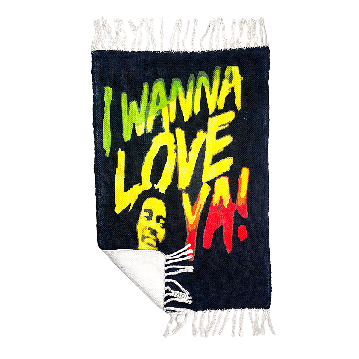 Handloom Printed I Wanna Love Ya! Design Doormat Size 2ft x 3ft