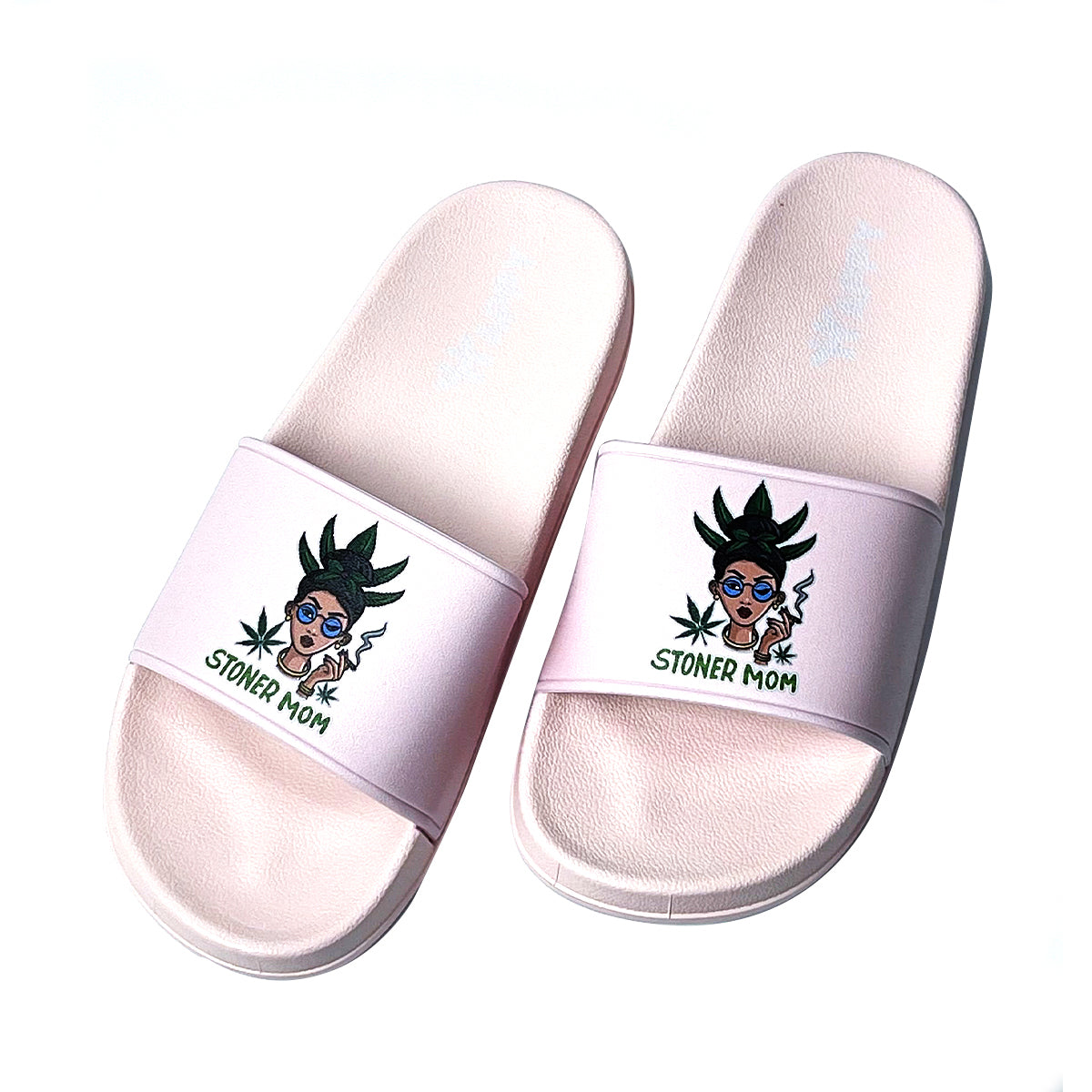 Stoner Mom Print Pink Slide Sandals