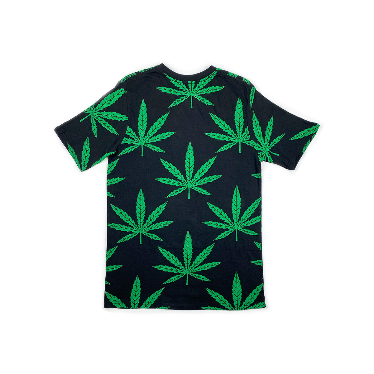 Black Green Cannabis Leaf T-Shirt